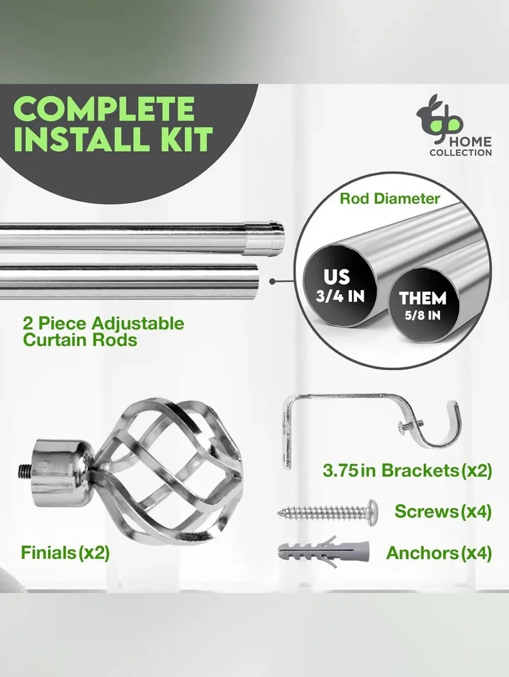 Chrome Adjustable Curtain Rod For Windows 28